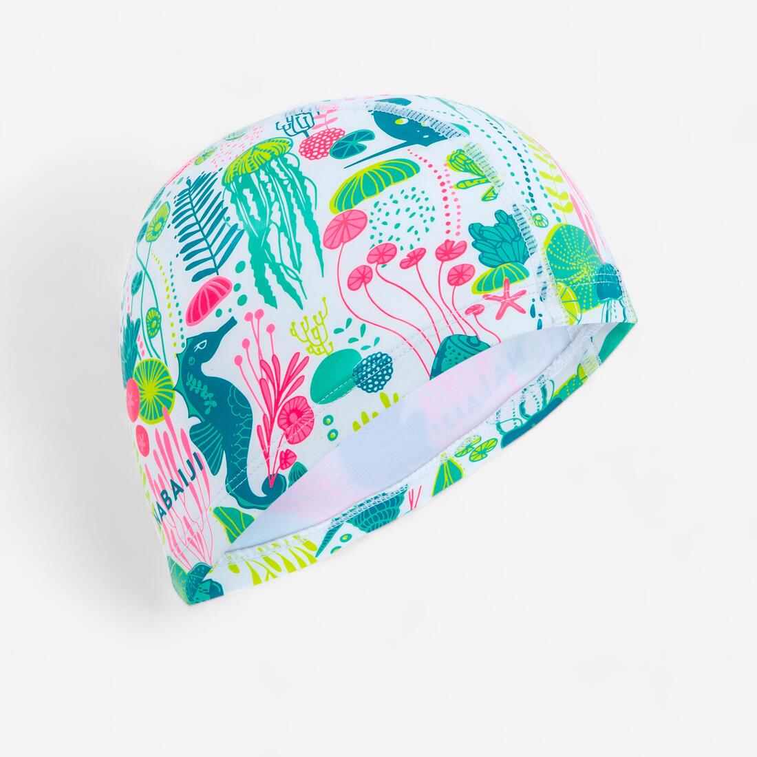 Bonnet de bain en maille enduite - tissu imprimé - taille l - canopa
