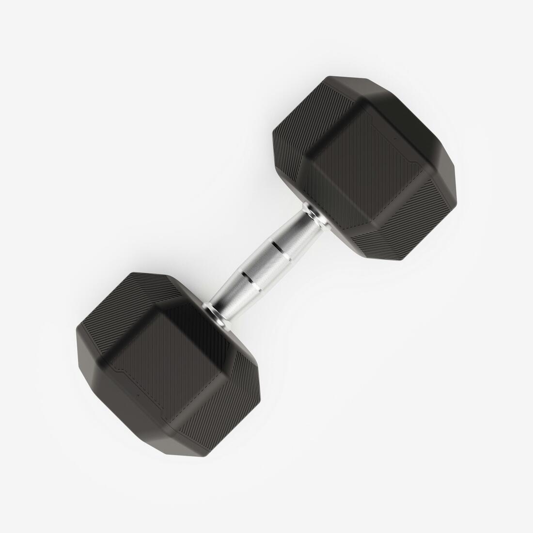 Haltère de crosstraining et musculation Dumbbell hexagonale 17,5 kg, noir