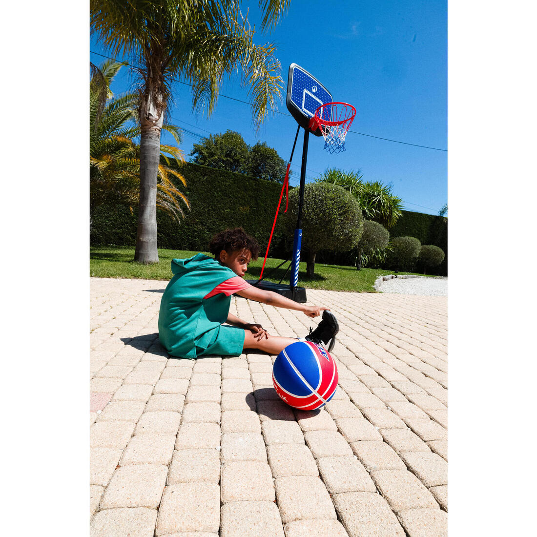 Panier de basket Enfant Dunk sur pied réglable 1,60m à 2,20m - K900