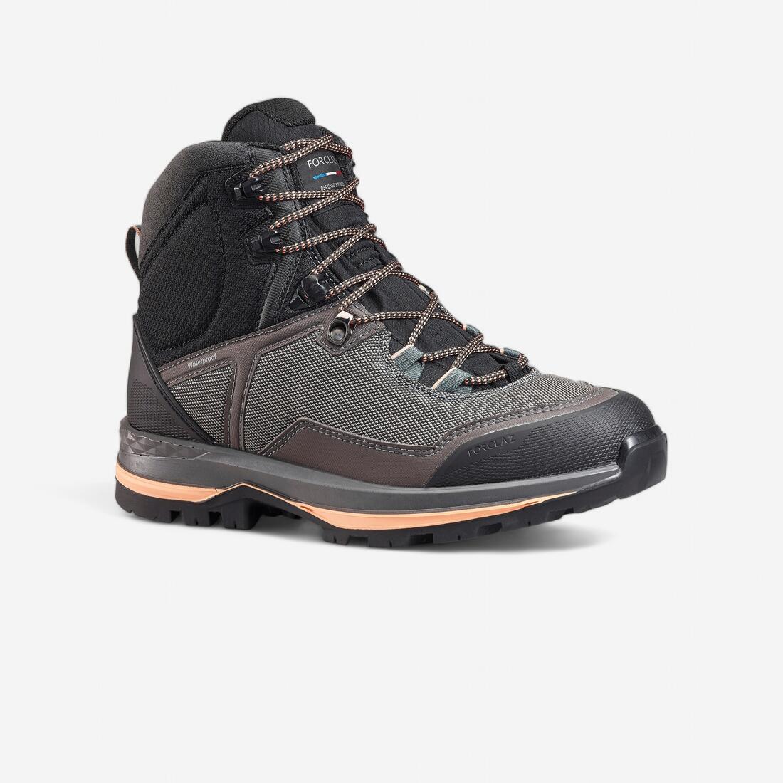 CHAUSSURES TREKKING IMPERMÉABLES - MT100 - TEX - FEMME HAUTE – gris granit