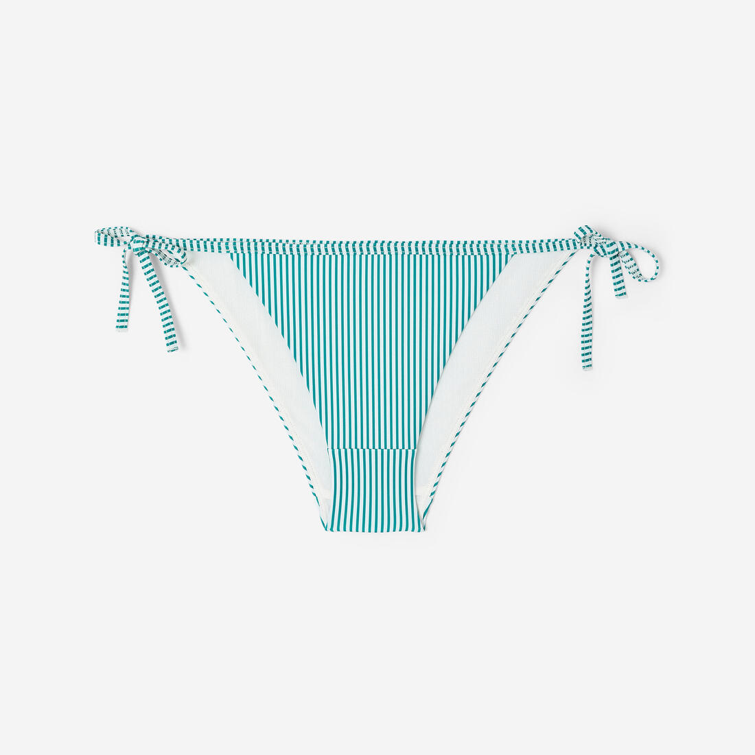 Bas de maillot de bain surf culotte nouée femme, Sandy rayé blanc et