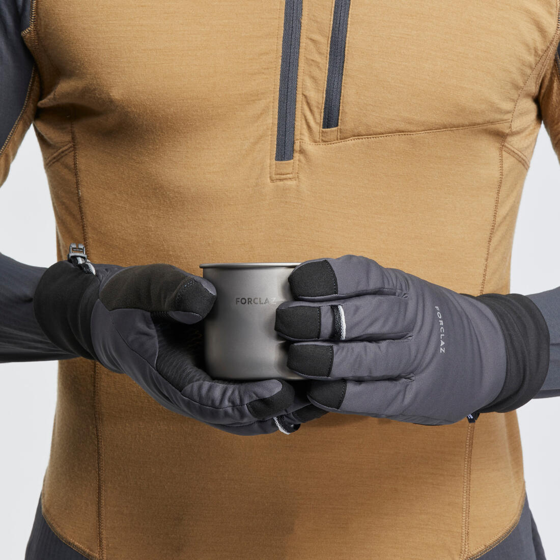 Gants tactiles coupe-vent de trekking adulte, MT900 gris