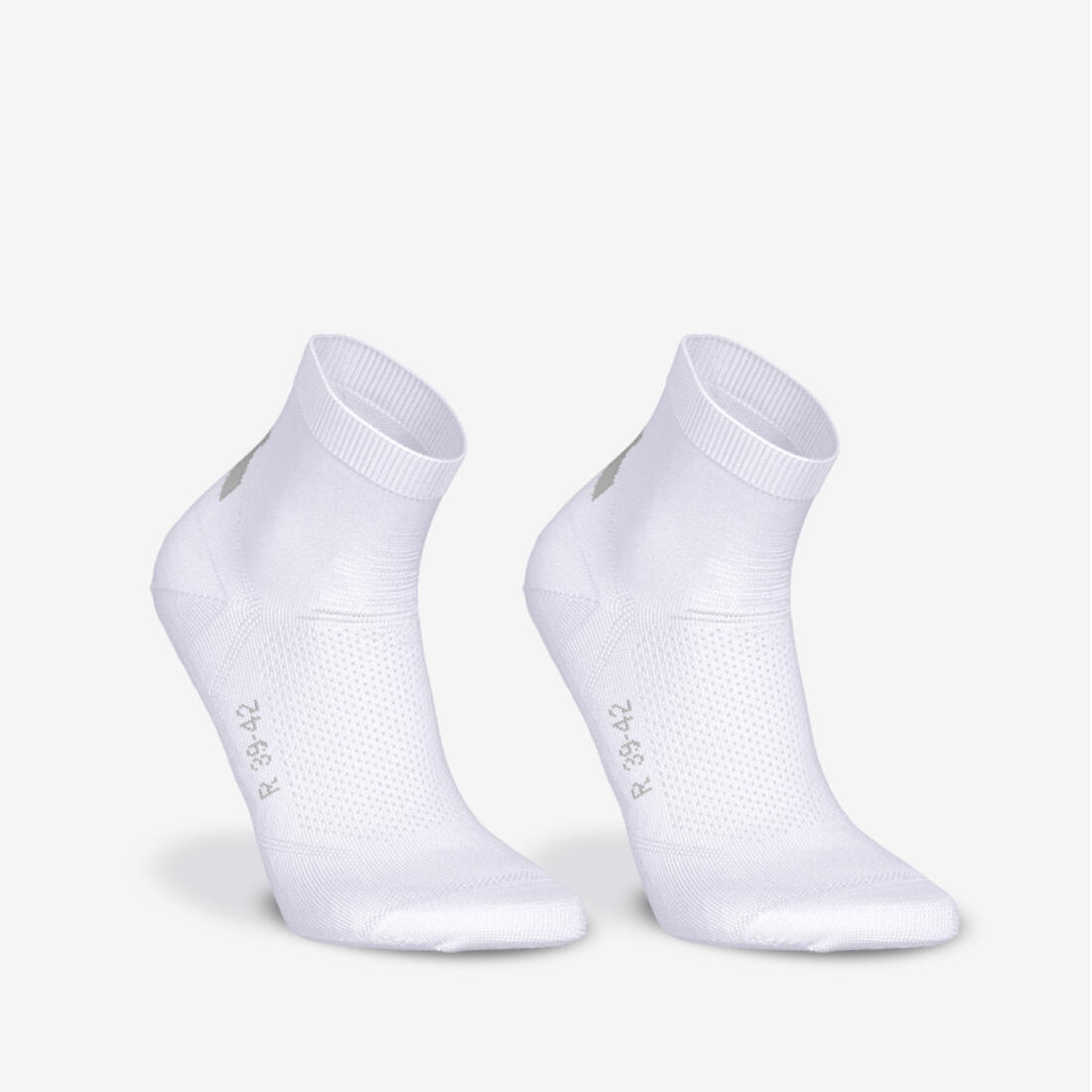 Lot de 2 paires de chaussettes de running run500 fines mid blanches