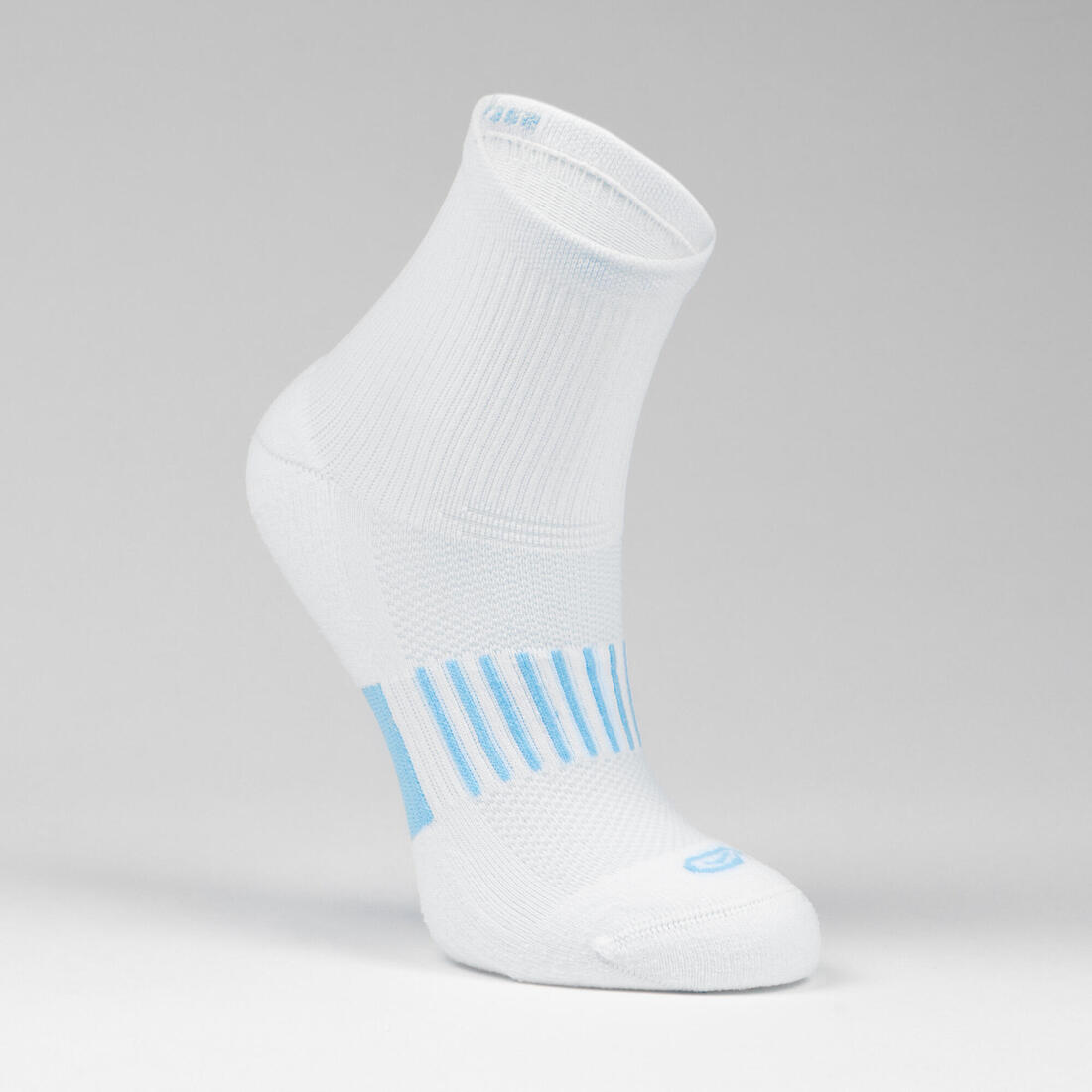Lot X2 de chaussettes enfant AT 500 mid turquoise et rayées turquoises grises
