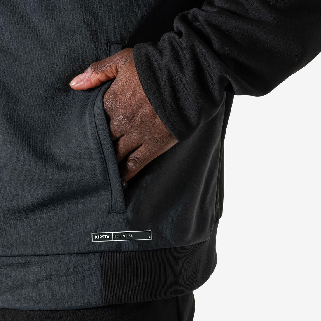 Veste de football d'entrainement ESSENTIELLE  noire et grise