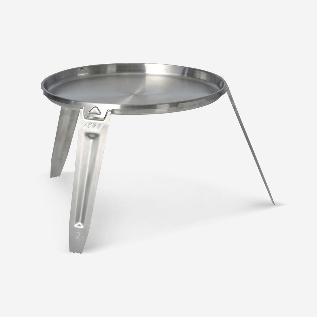 Plancha Poele cuisson sur feu trépied 30 cm Bushcraft acier inoxydable