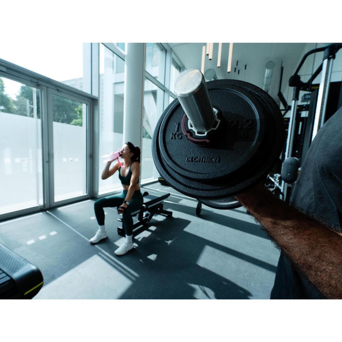 Kit haltères de musculation 20 kg avec disque de fonte en partie recyclée