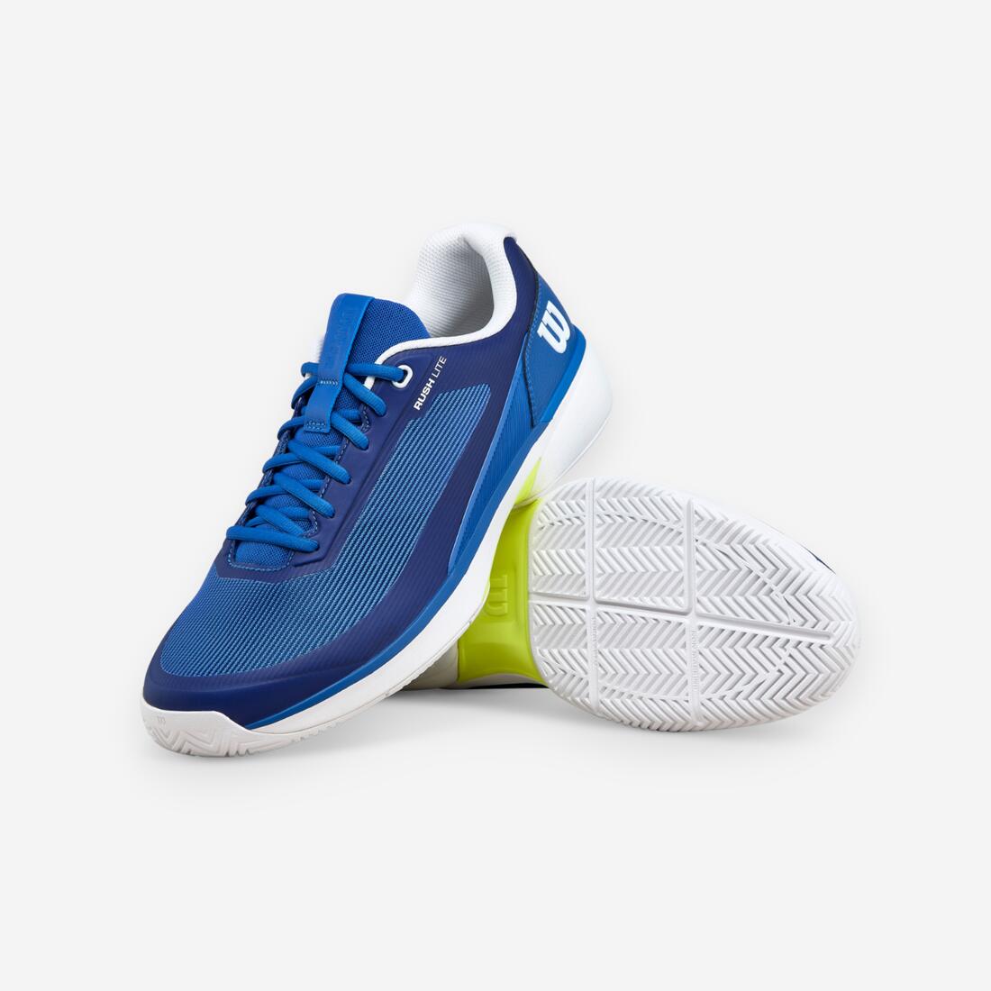 Chaussures de tennis multicourt homme, Rush Pro Lite bleu blanc jaune