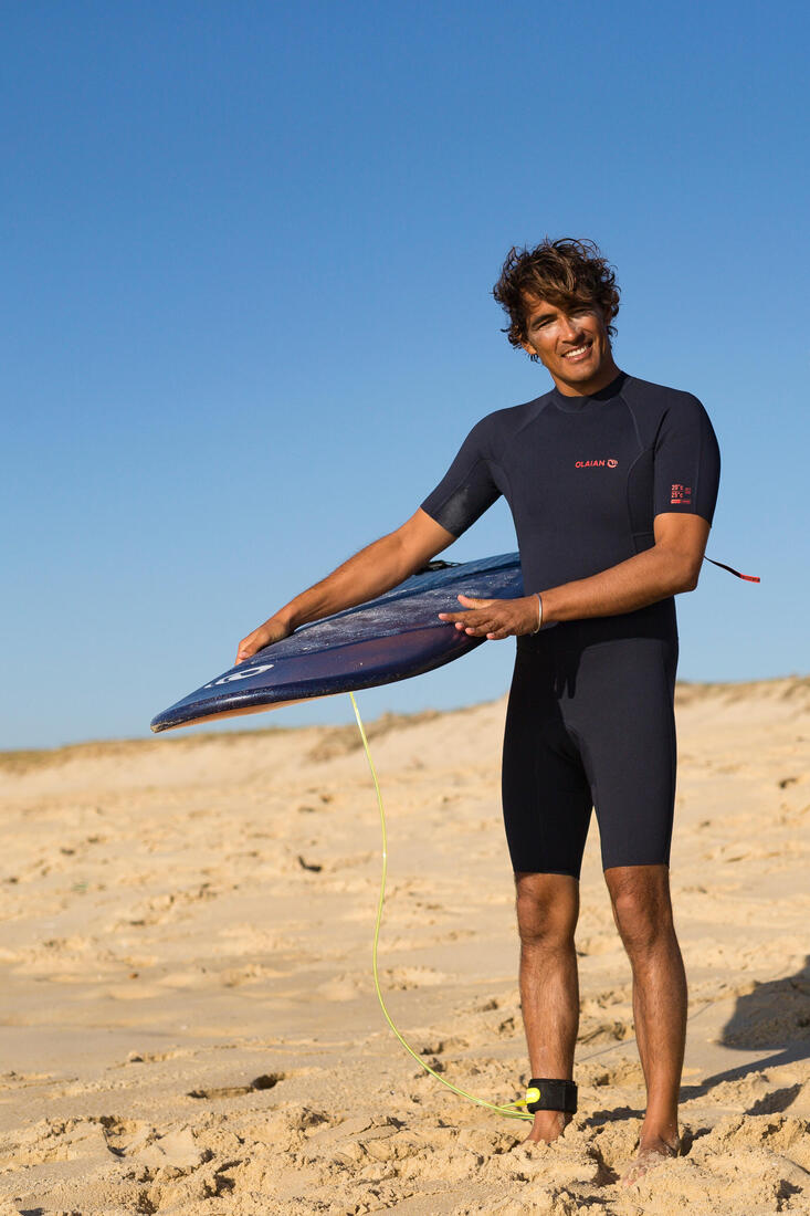 Combinaison Surf Shorty 100 Néoprène 1,5mm homme bleu marine