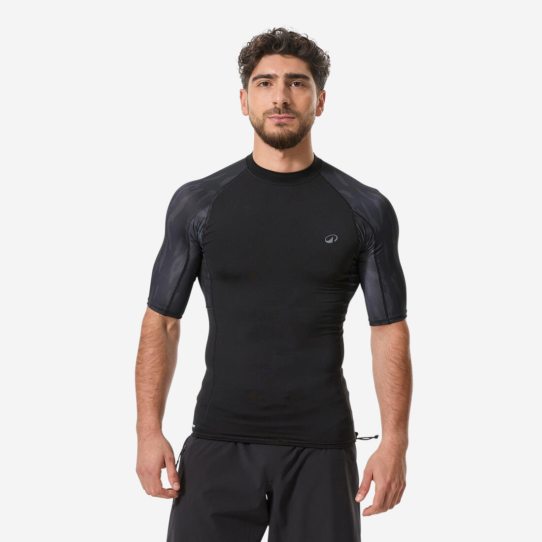 Tee shirt anti uv manches courtes homme - 500 bleu palmeraie