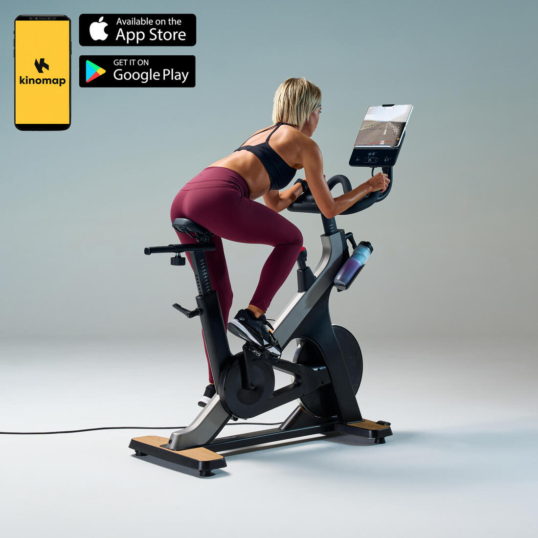 Vélo d'appartement connecté, training bike 900, garanti par Decathlon