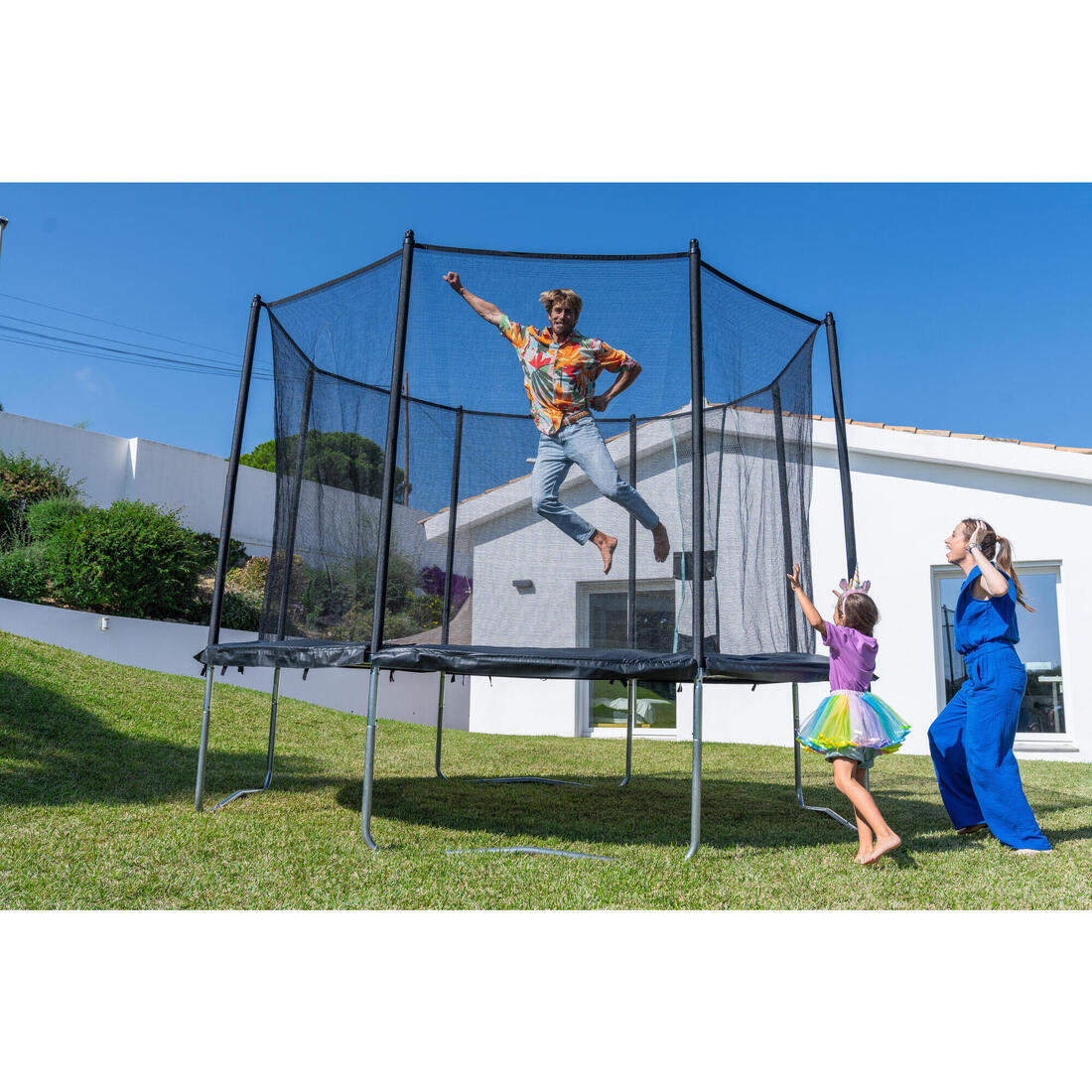 Trampoline 360 avec filet de protection - montage sans outil