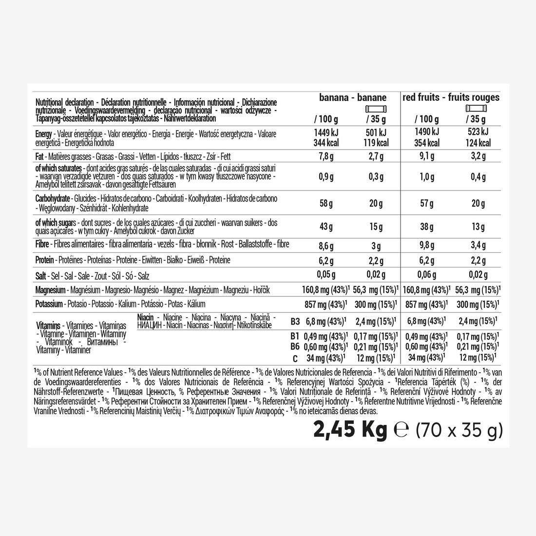 Barre énergétique aux dattes 70x35g Banane et Fruits Rouges
