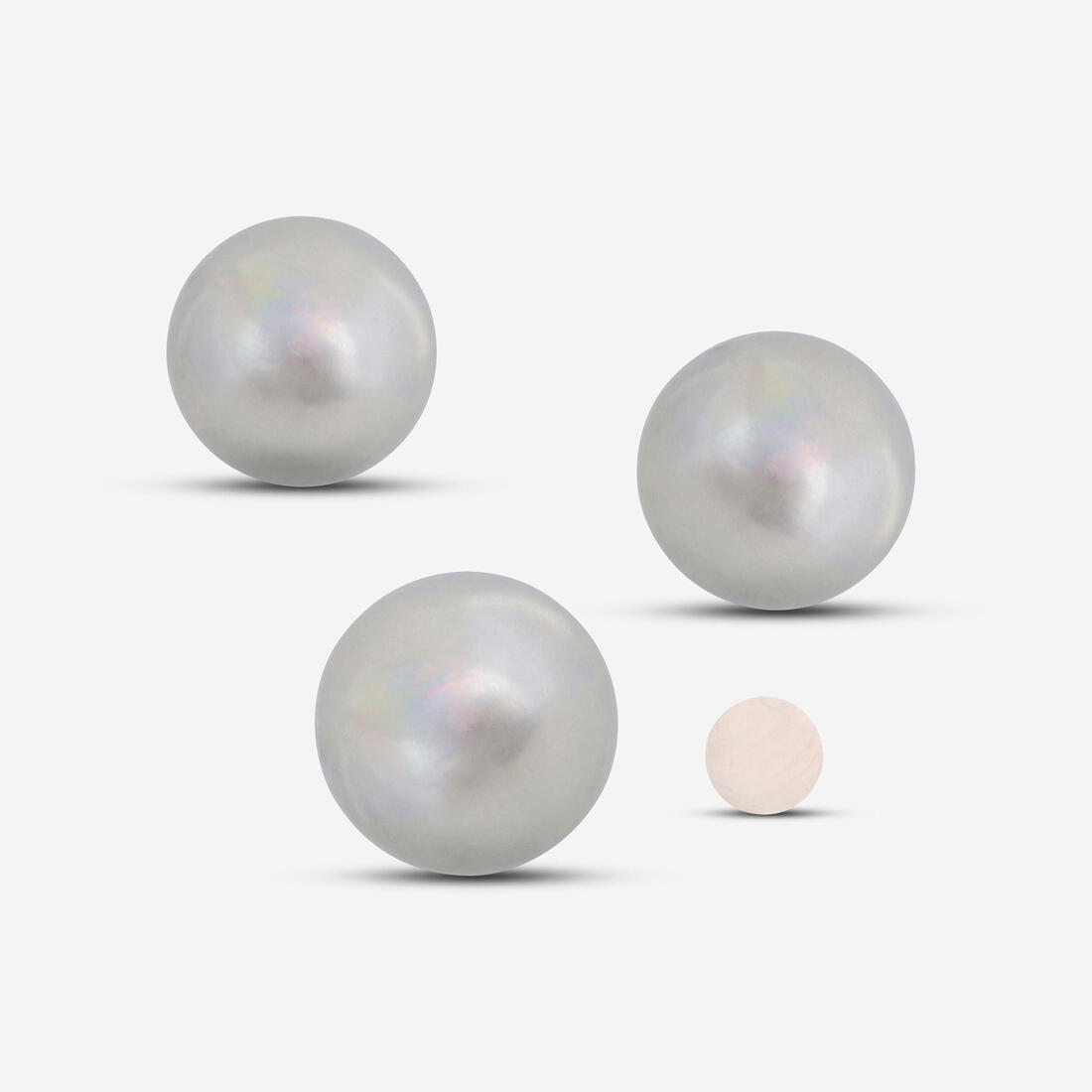 Jeu de 3 boules de pétanque 100 loisir lisses