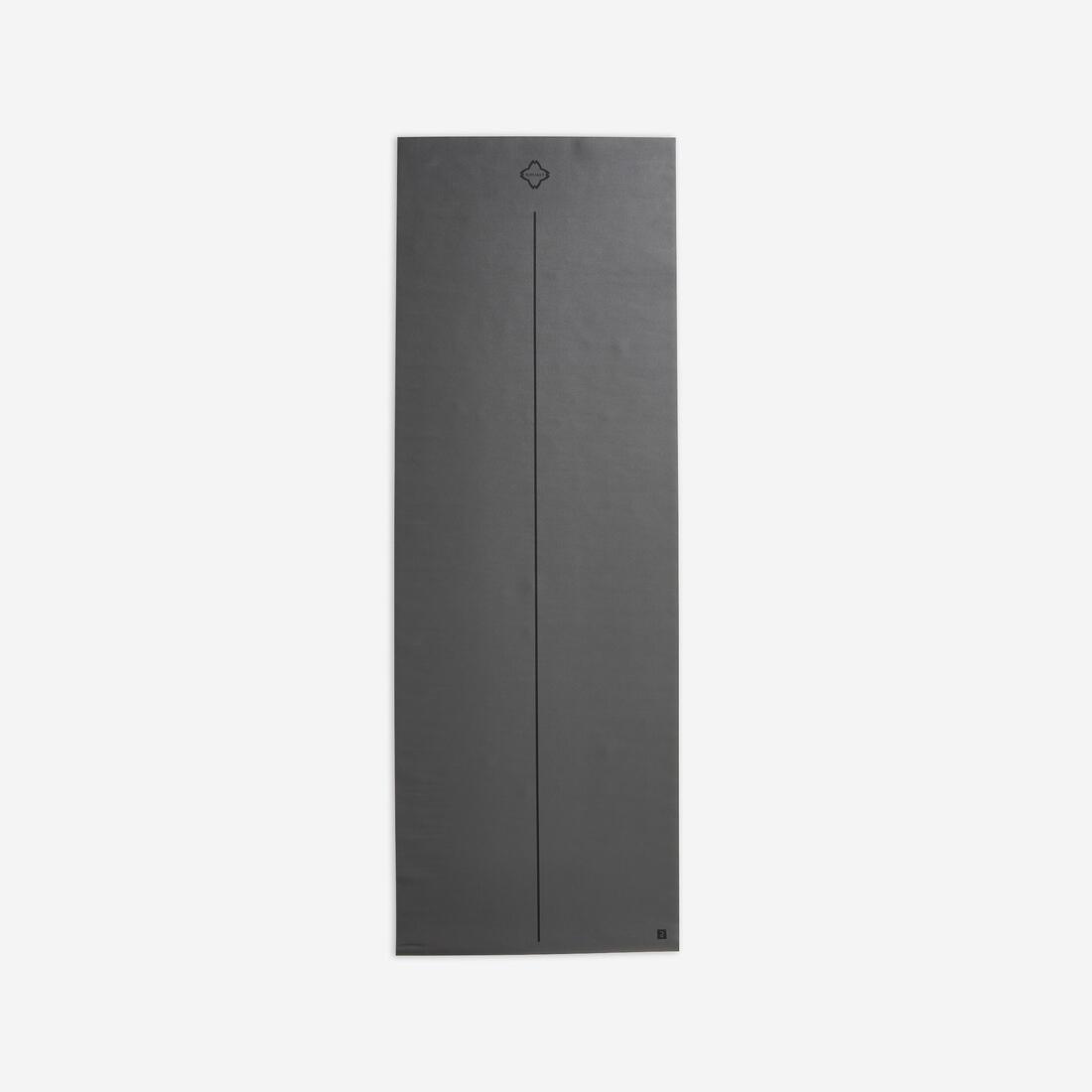 Tapis et sur-tapis de yoga 180cm x 62cm x 1,3 mm adhérent et pliable, gris