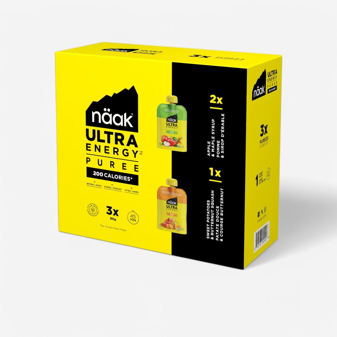 Purées énergétiques pomme et patate douce butternut, Ultra Energy™ 3 x 90g
