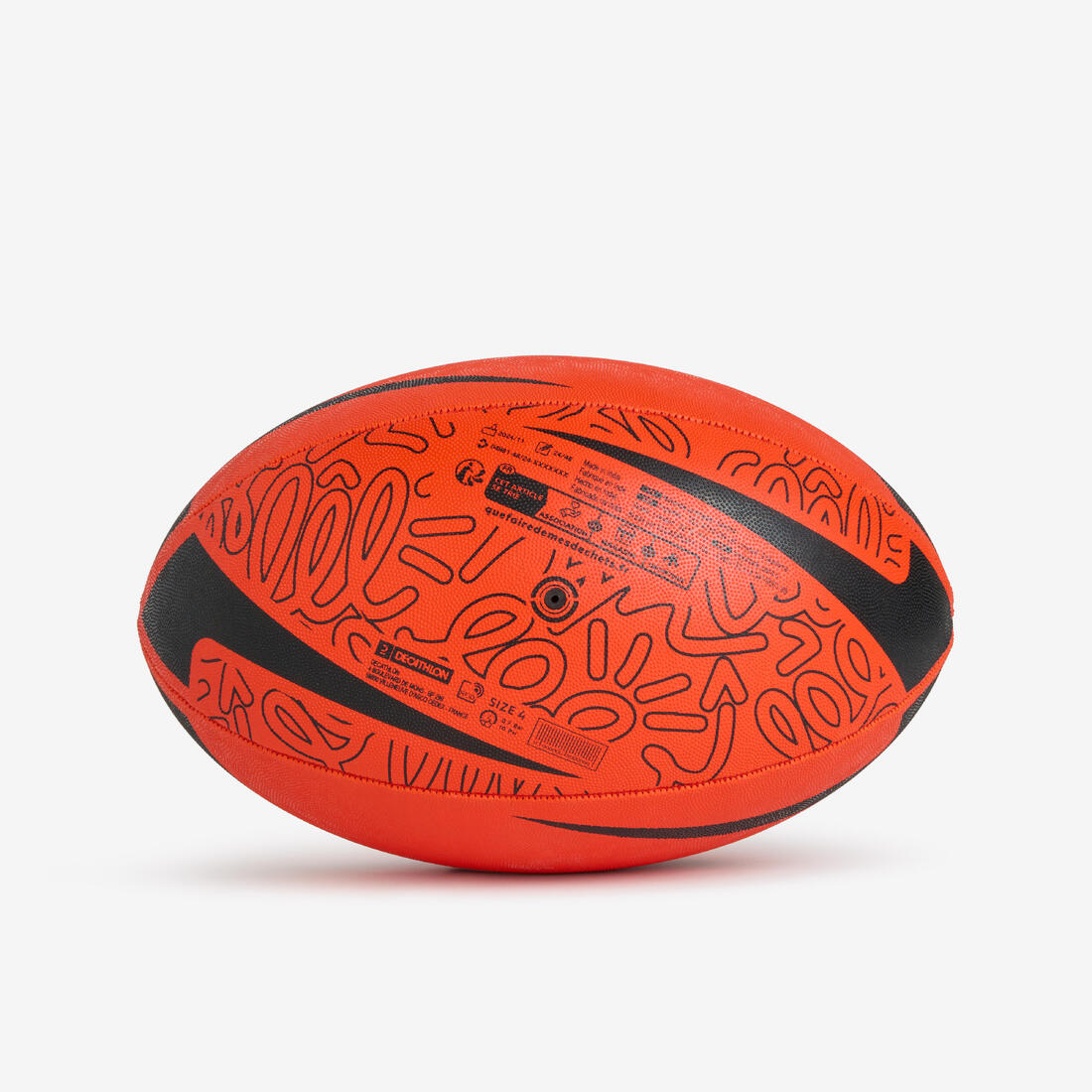 Ballon de rugby taille 4 - Ballon de rugby initiation Light orange S4