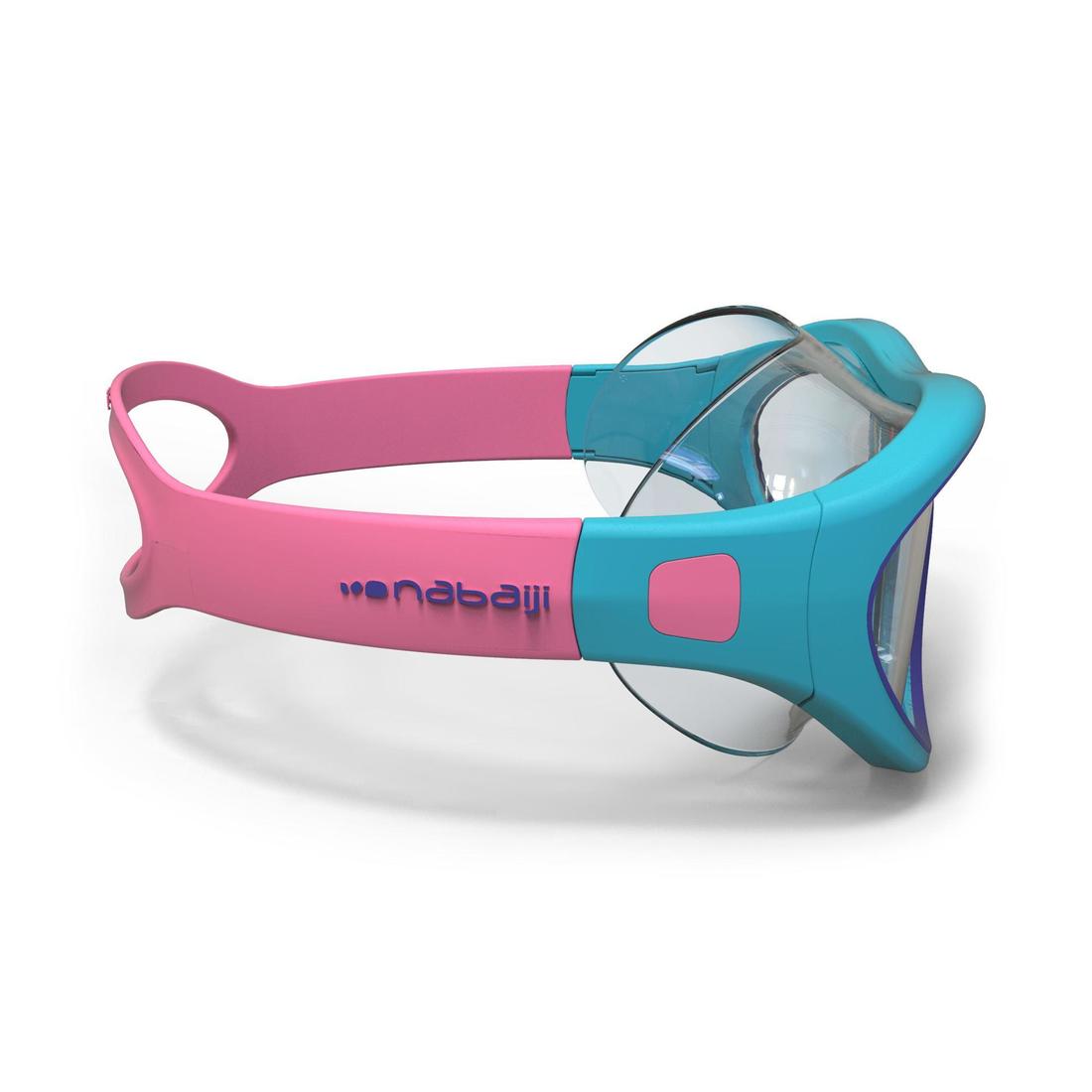 MASQUE DE PISCINE - SWIMDOW TAILLE S VERRES CLAIRS - BLEU ROSE