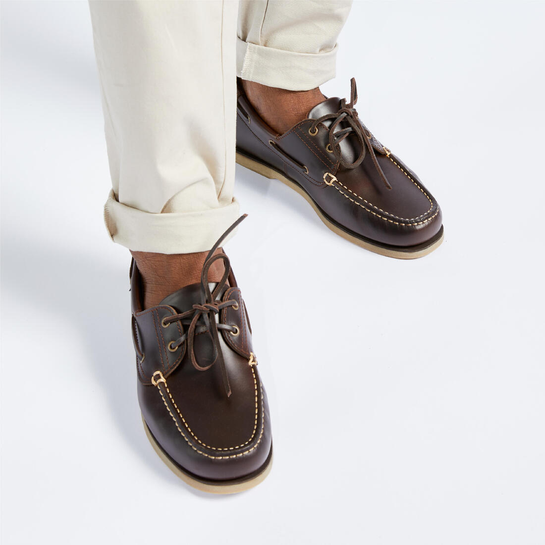 Chaussures bateau cuir Sailing 500 Homme
