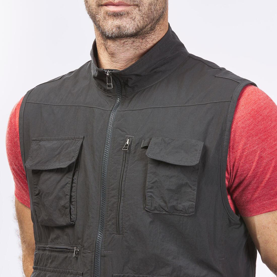 Gilet de randonnée multipoches homme, TRAVEL 100