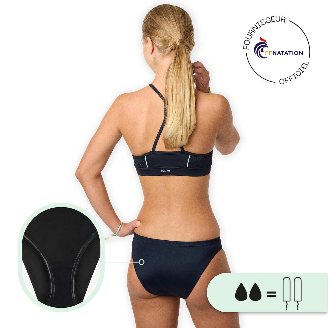 Bas de maillot de bain menstruel étanche - Culotte Ado - Flux moyen - SMOON