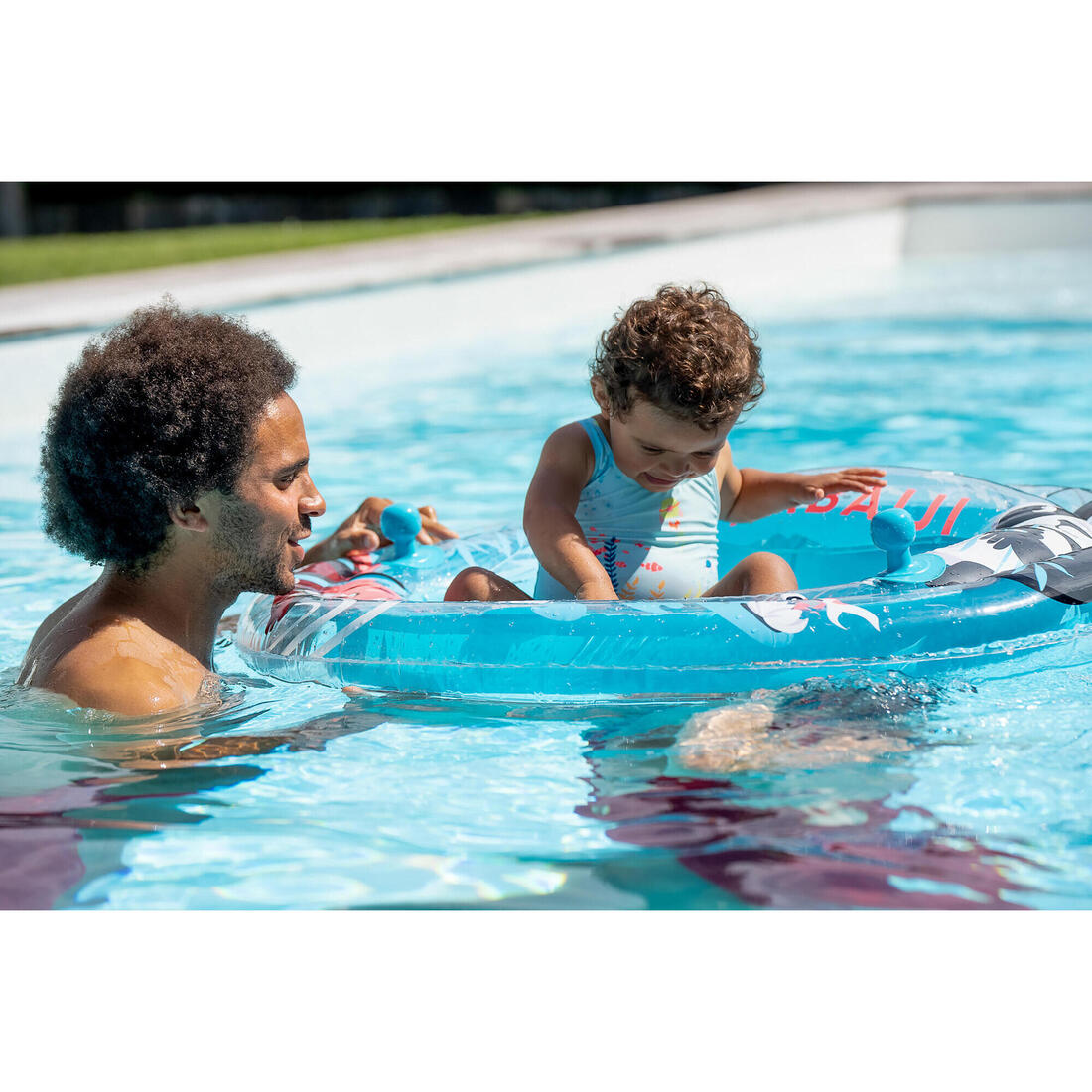 Maillot de bain 1 pièce bébé fille rose imprimé rayures