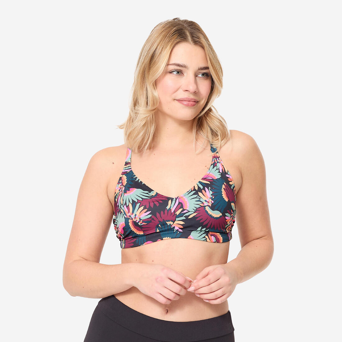 Haut de maillot de bain de natation femme lila ara