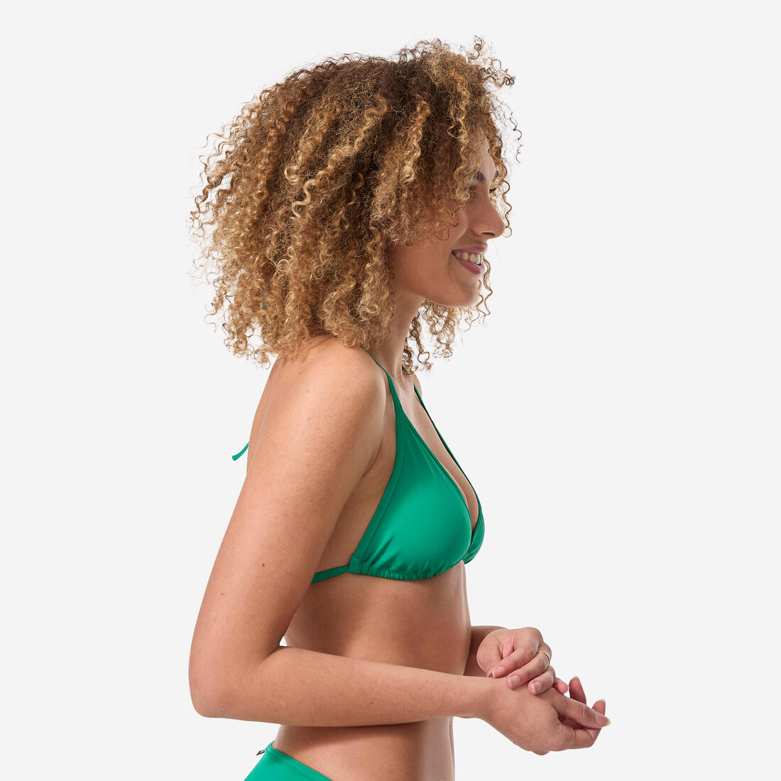 HAUT DE MAILLOT DE BAIN FEMME TRIANGLE COULISSANT MAE CORAIL FLUO