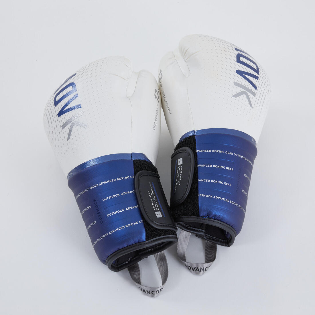 Gants de boxe avec maintien articulaire du poignet, bleu et