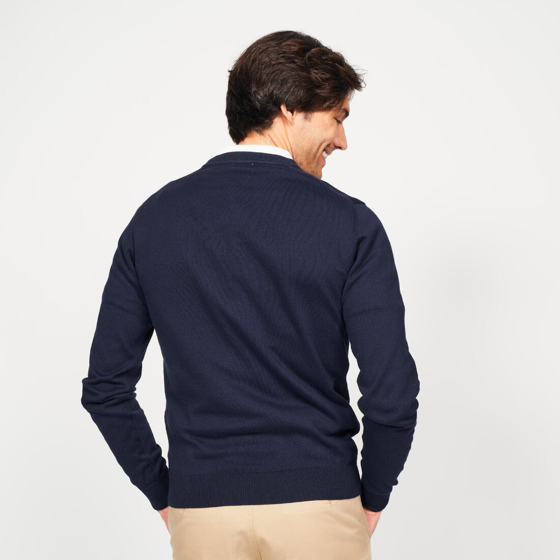 Pull de golf coton col V homme, MW100