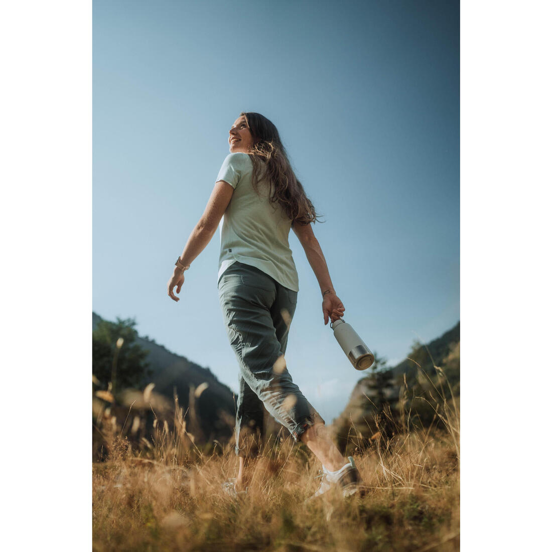 Pantalon en lin de randonnée - NH500 FEMME