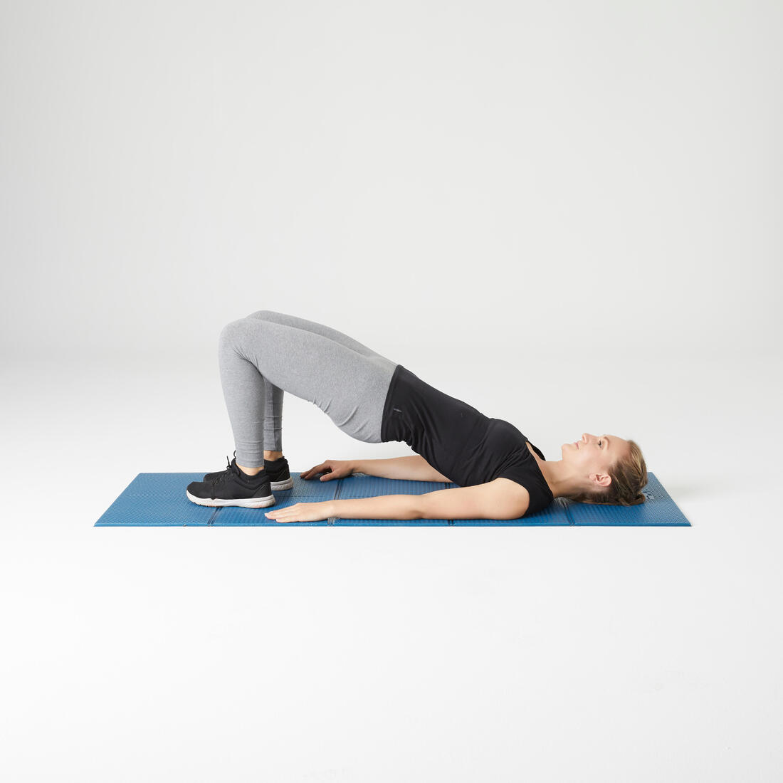 Tapis de fitness pliable épaisseur 7 mm, bleu