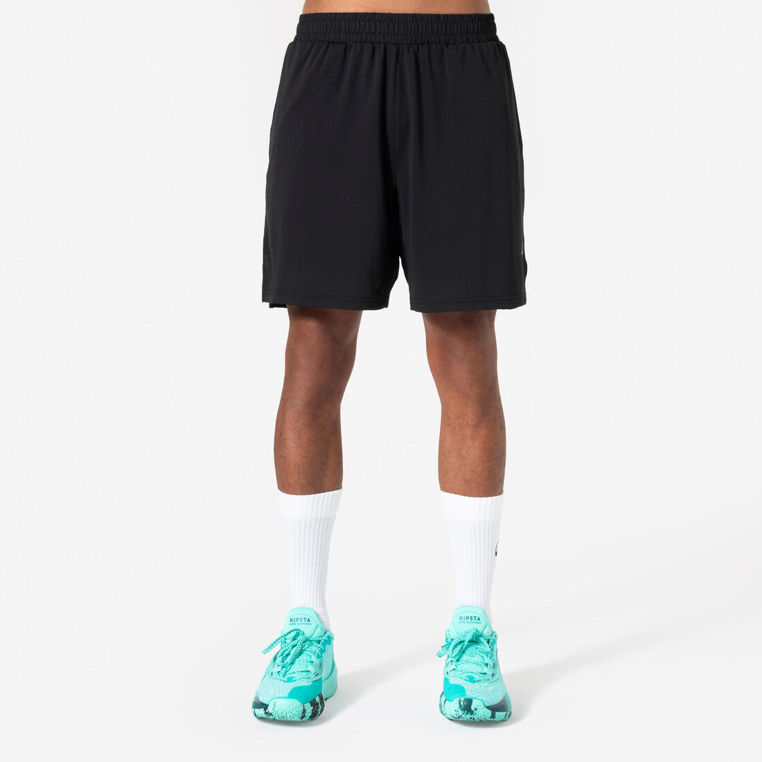 Short de basket avec poches homme femme, 500 noir
