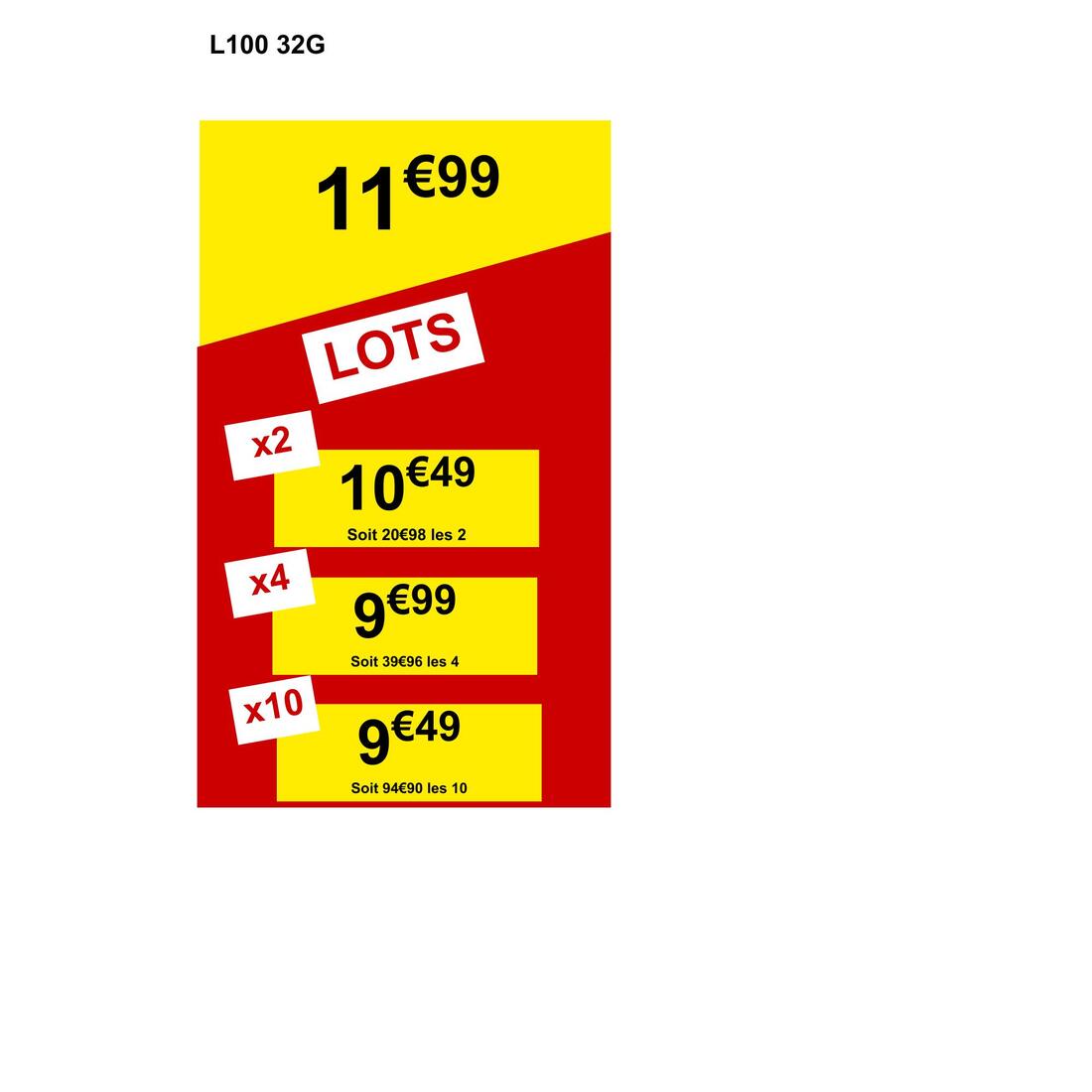 CARTOUCHE L100 32g CALIBRE 12/70 PLOMB N°6 X25