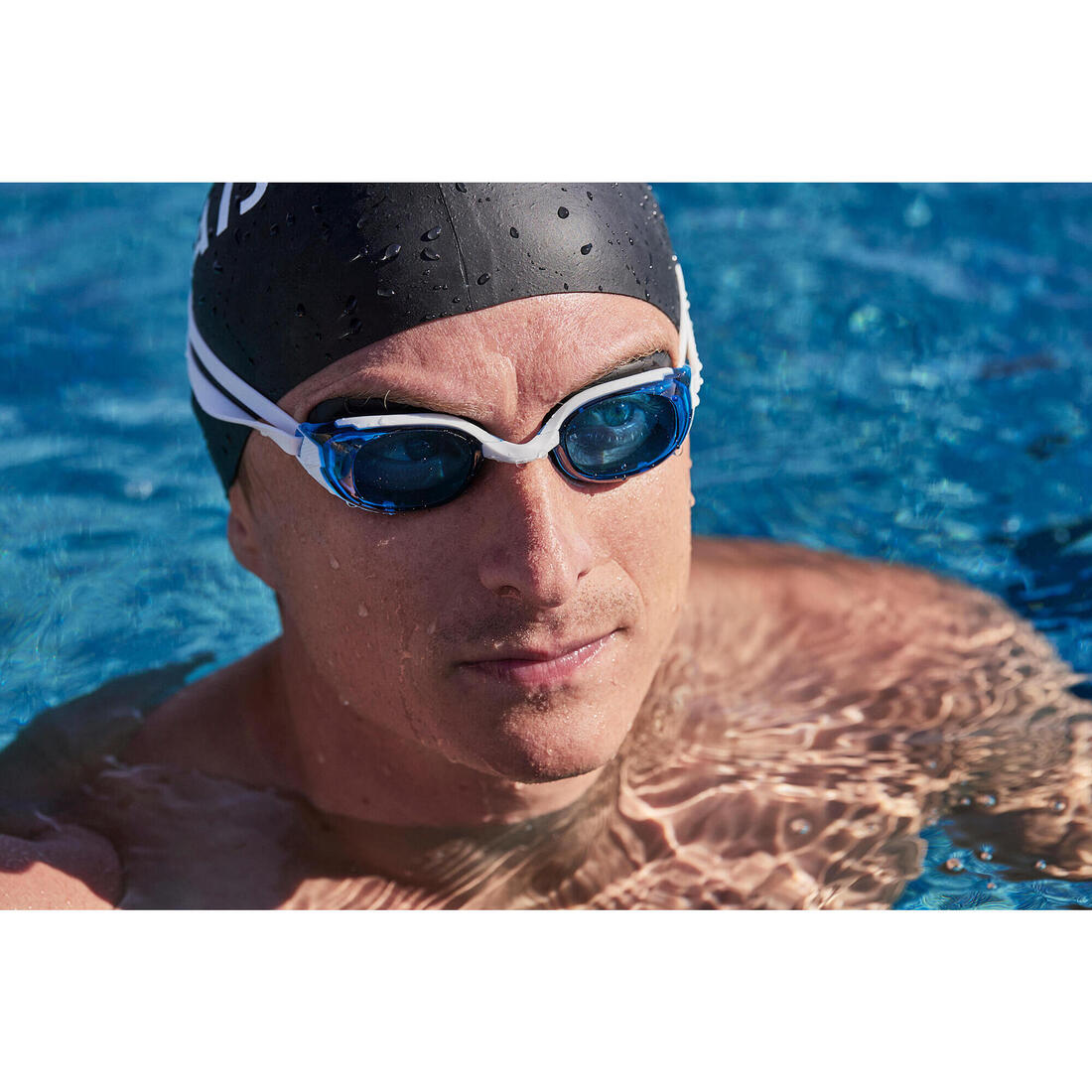 Lunettes de natation Taille Unique - Bfit blanches verres miroirs
