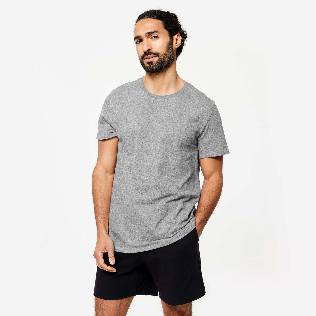 T-shirt fitness coton homme - 100 sportee – gris