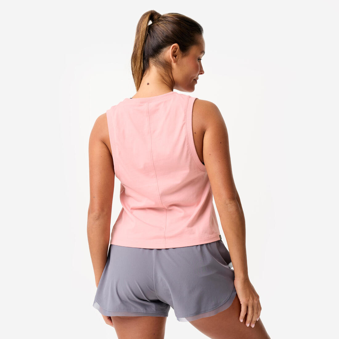 Debardeur crop top femme - parme