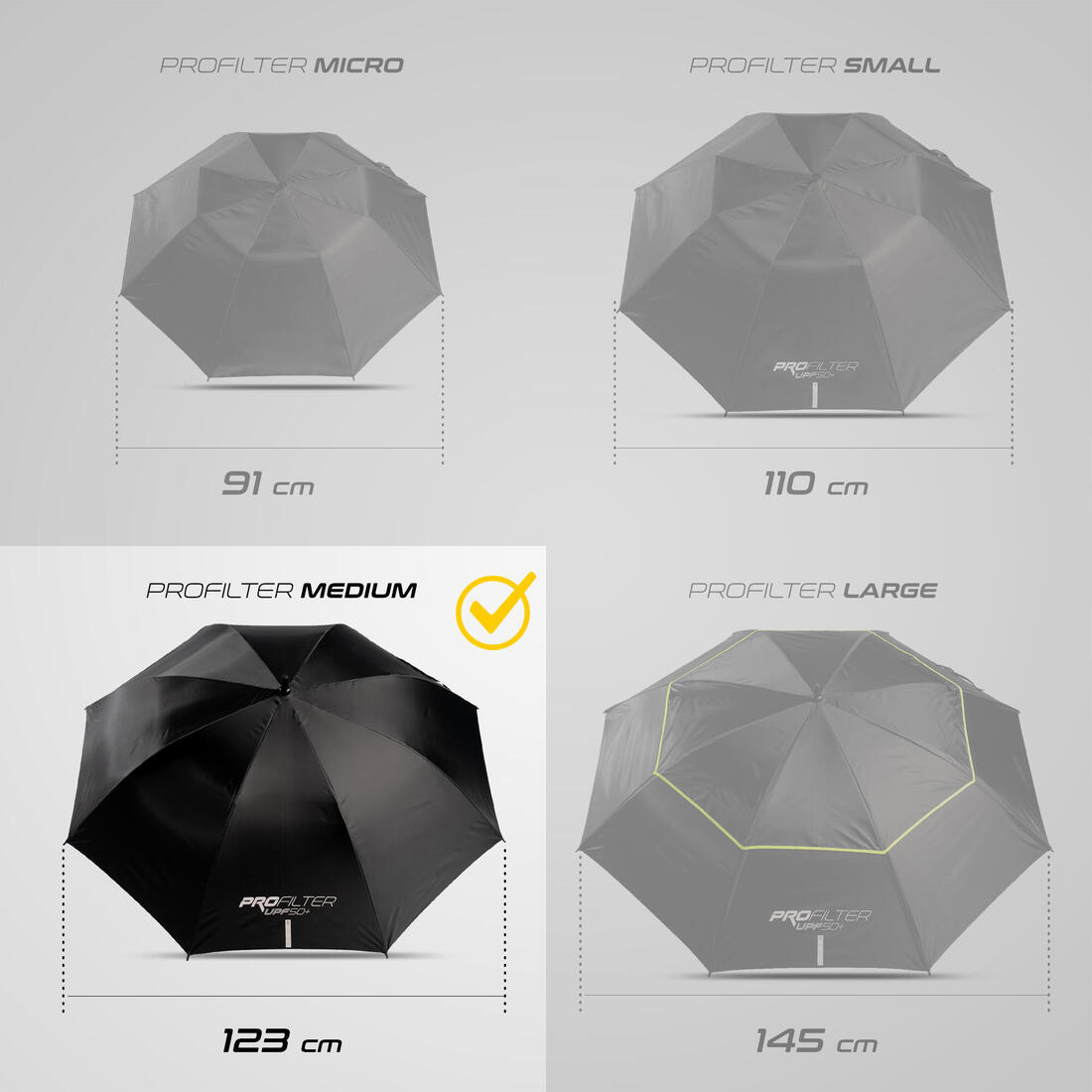 Parapluie de golf taille Medium UPF50+, Profilter