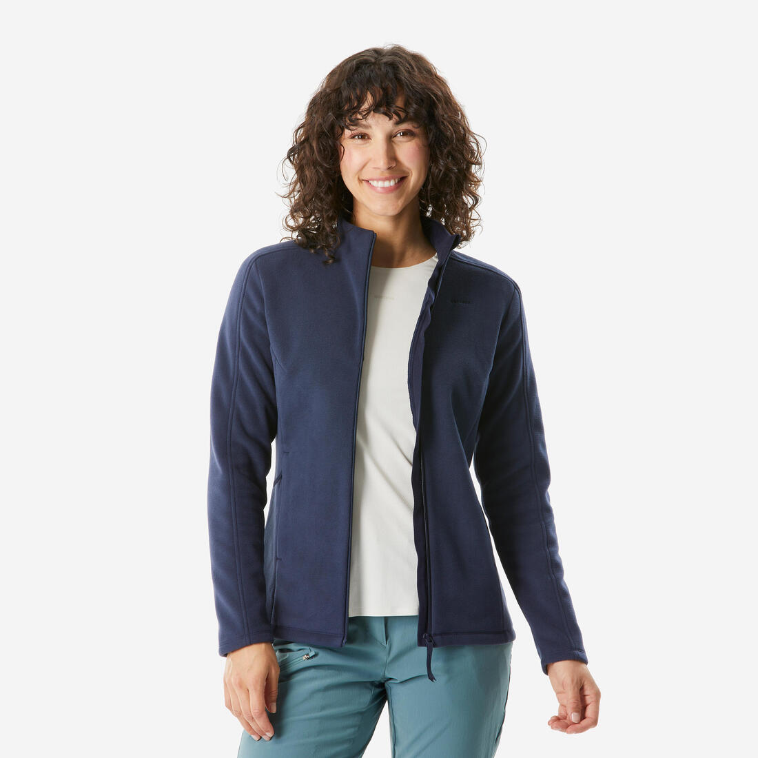 Polaire de randonnée montagne femme, MH500 full zip