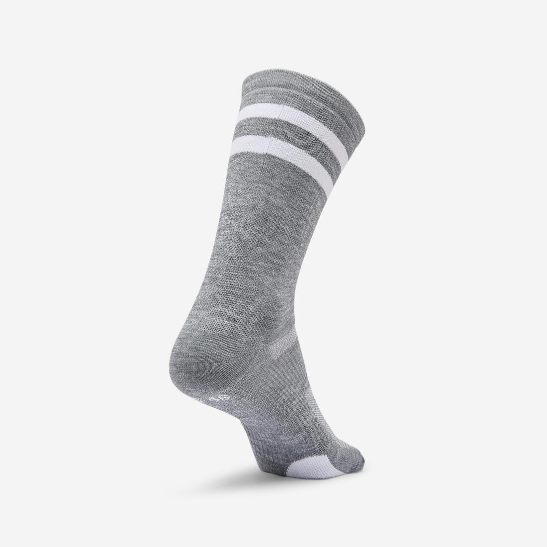 Chaussettes mi-hautes de fitness x2, grises et blanches