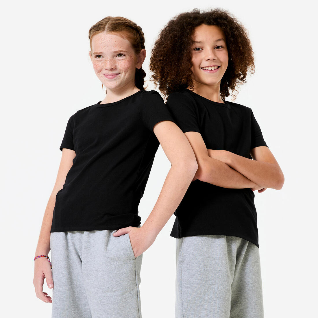 Tee-shirt basique enfant, noir