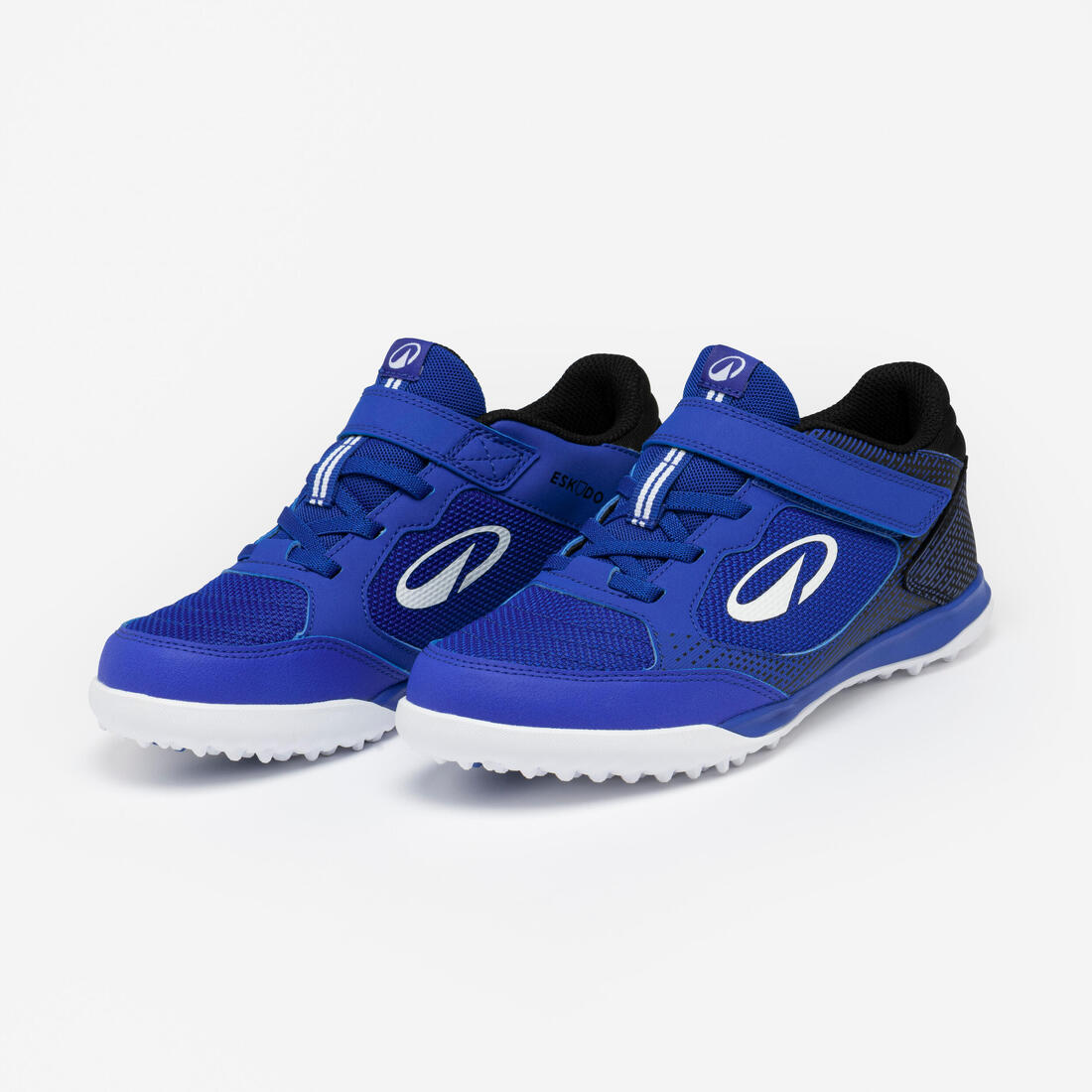 Chaussures de football sans lacet enfant, Eskudo Club Turf Easy bleu et