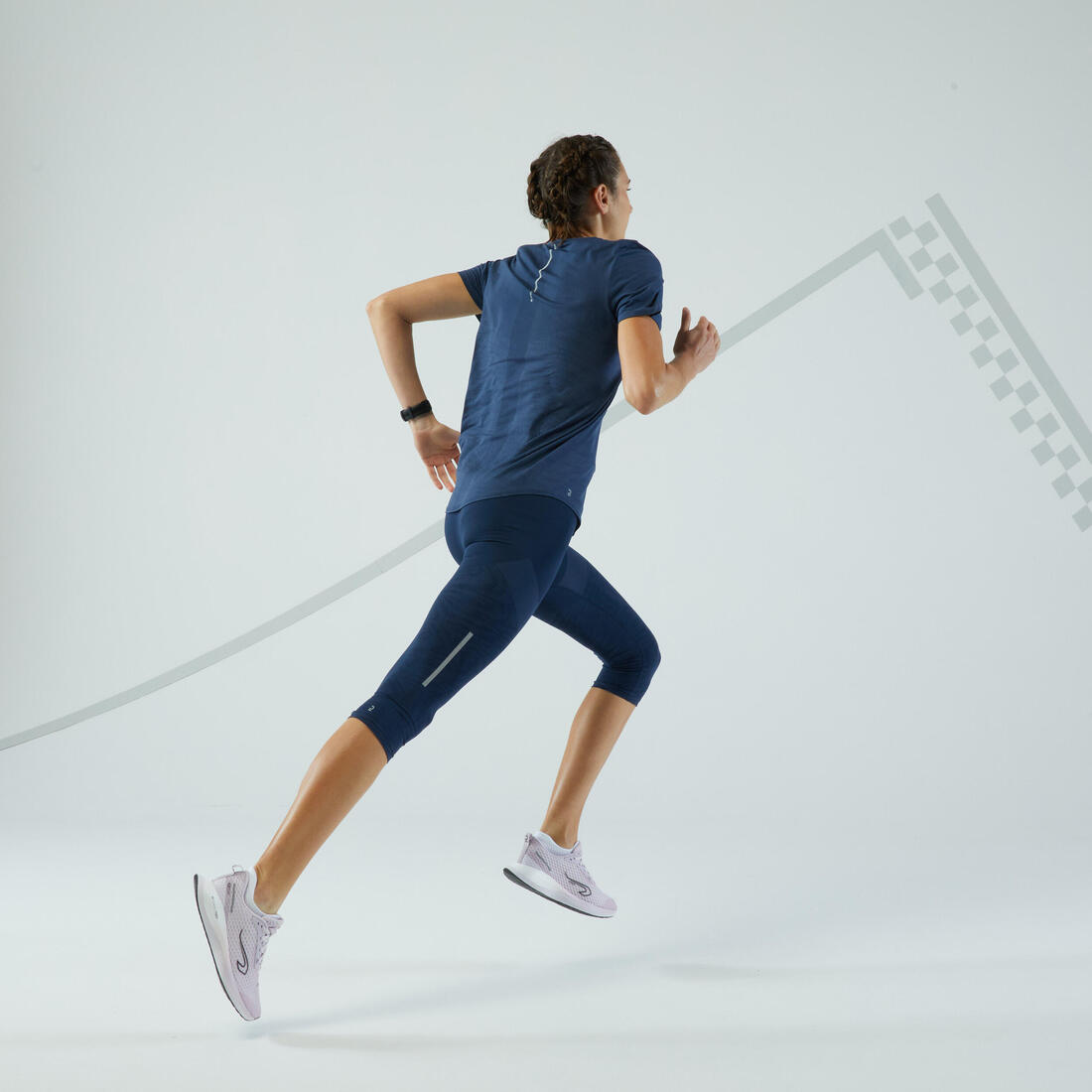 T-shirt running & trail sans couture femme - kiprun run 500 confort