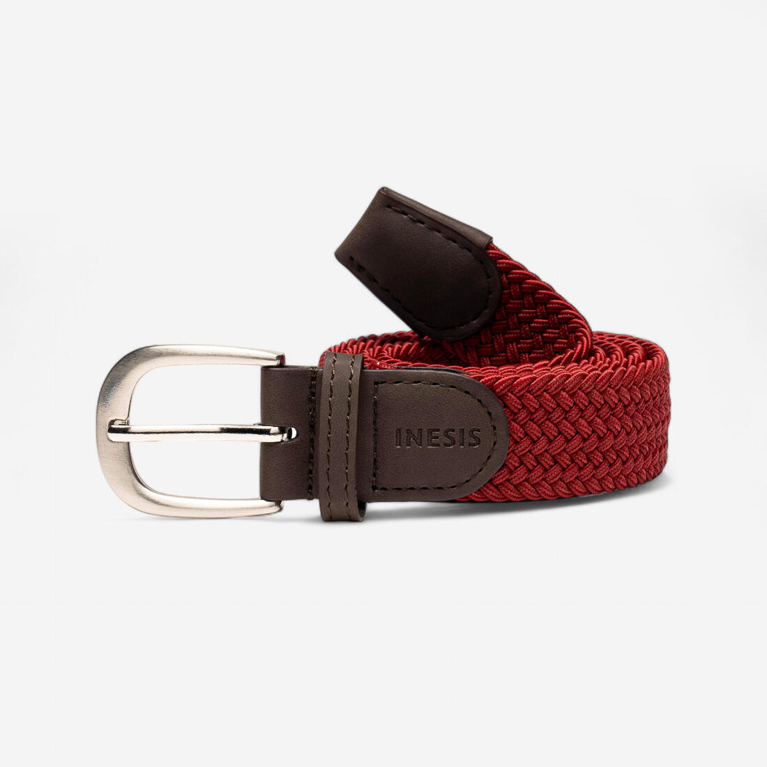 Ceinture de golf tressée élastique & extensible – bordeaux