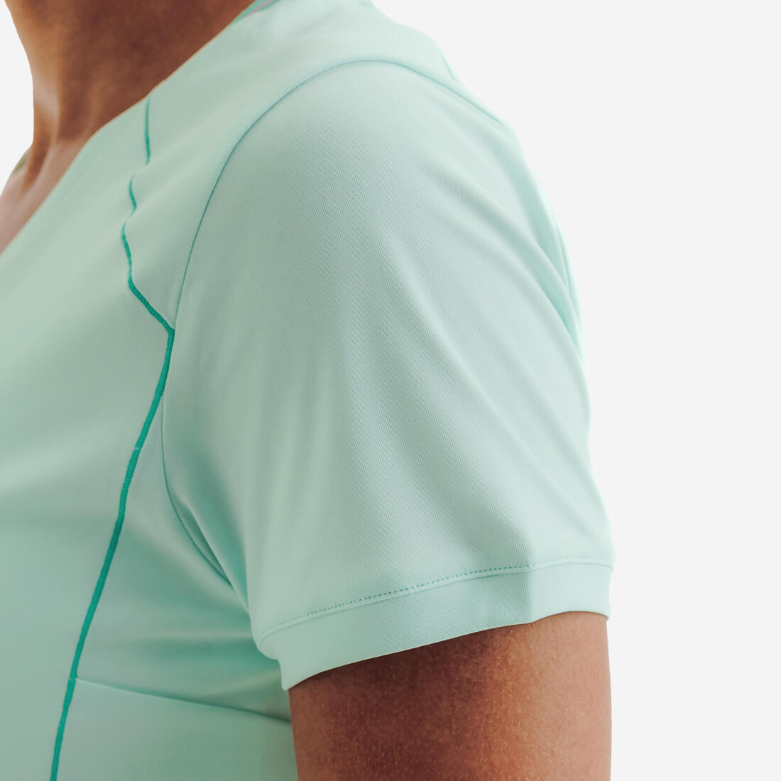 T-shirt de tennis respirant col V femme, Dry