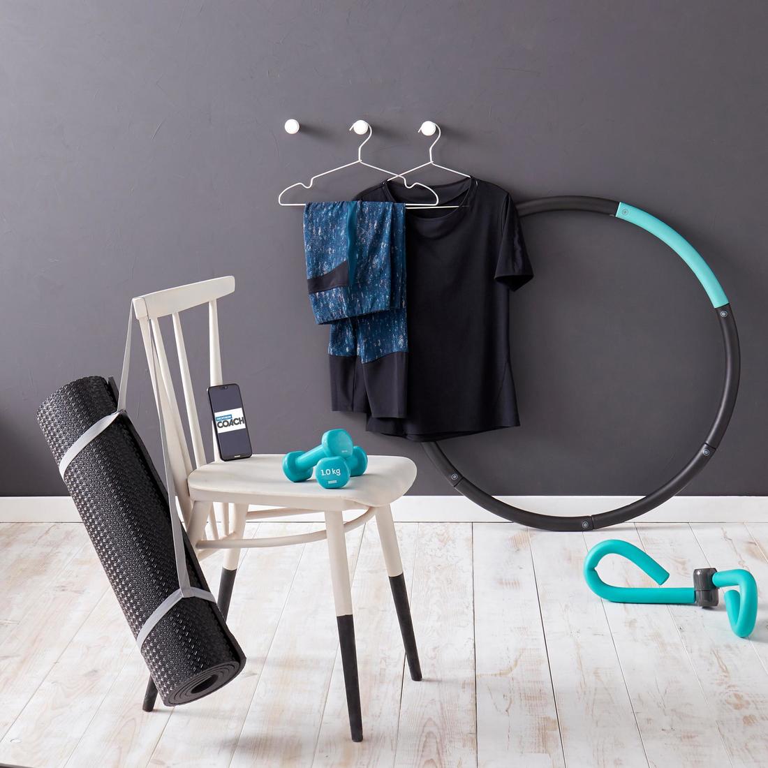 Paire d'haltères fitness 2*1 kg, vert, fonte en partie recyclée