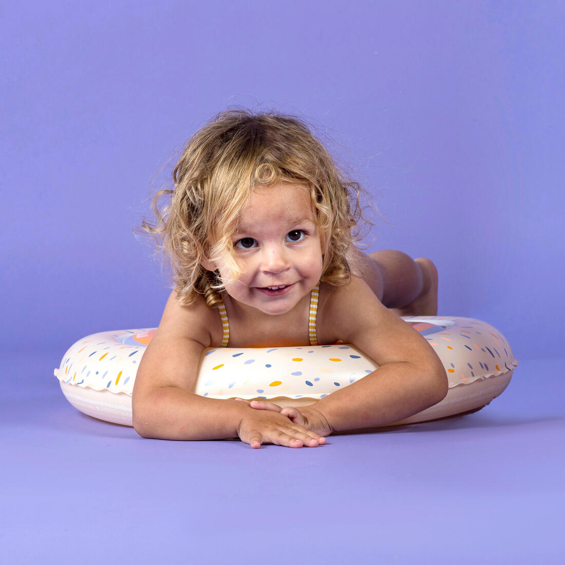 Bouée piscine gonflable 51 cm pour enfants 3-6 ans, transparente imprimé savane