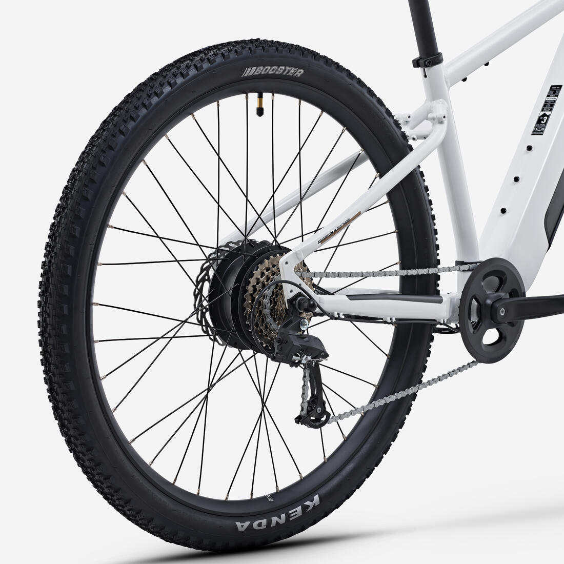 Vélo VTT électrique randonnée semi-rigide  29" Cadre Aluminium, E-EXPL 100 blanc