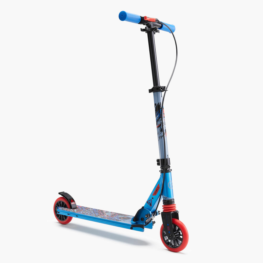 Trottinette enfant mid5 avec frein au guidon et suspension violette