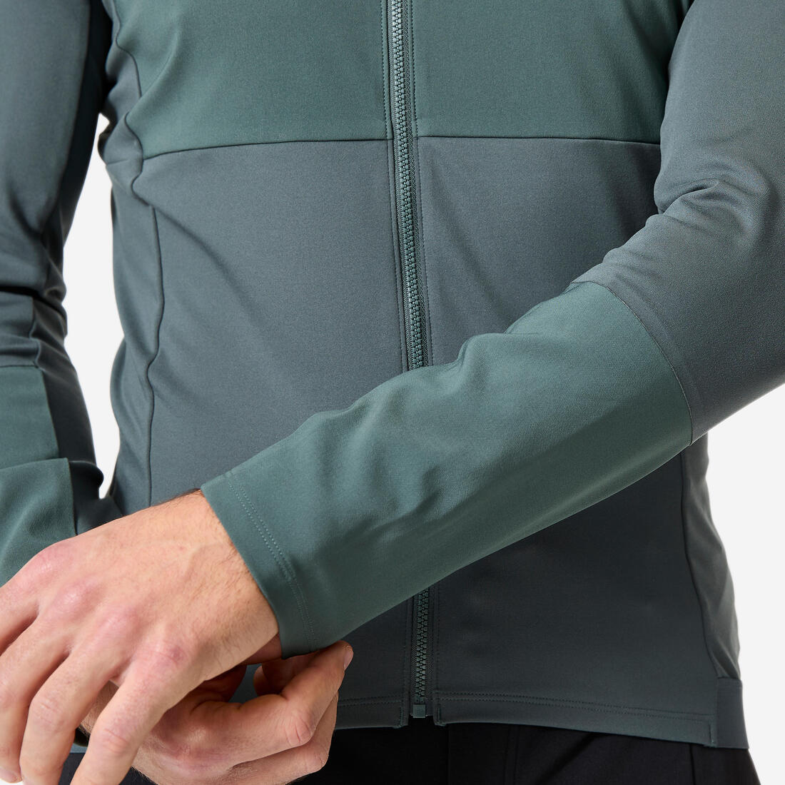 Maillot de VTT manches longues mi-saison, 500 vert foncé